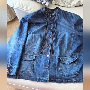 Vintage light weight Lane Bryant Venezia denim blazerjacket sz 26/28 med washed